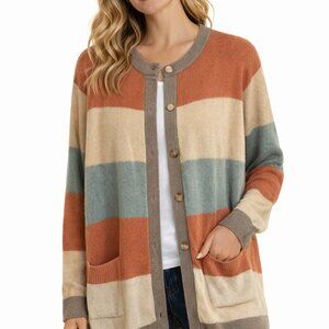 Tendency Color Blocked Sweater Warm Soft Cozy Size XL